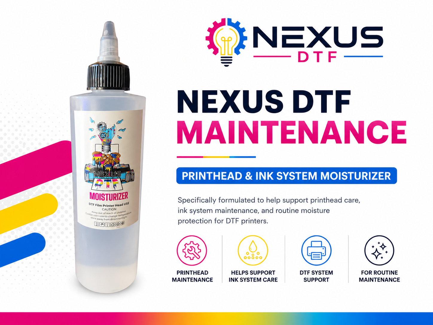 NEXUS DTF printhead and ink system moisturizer for DTF printer maintenance